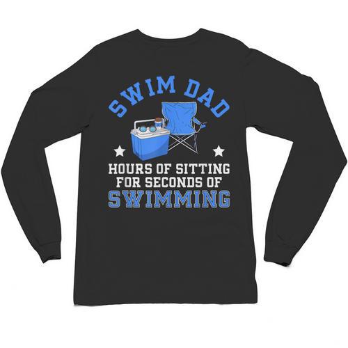 Swim Dad Of A Swimmer Dad Swim Father Swimming Dad Unisex Long Sleeve T-Shirt - SwimGear Co