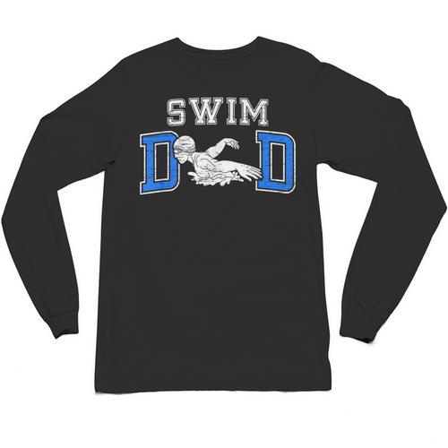 Swim Dad Of A Swimmer Dad Proud Swim Father Swimming Dad Unisex Long Sleeve T-Shirt - SwimGear Co
