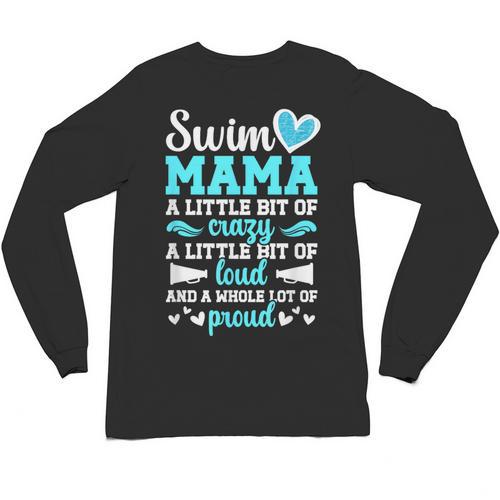 Swim Mama Proud Swimming Mom Of A Swimmer Mother Swim Mom Unisex Long Sleeve T-Shirt - SwimGear Co