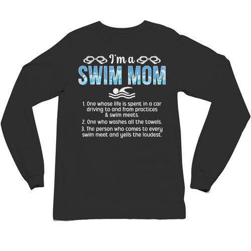 Swim Mom Definition Swimming Mom Of A Swimmer Mama Unisex Long Sleeve T-Shirt - SwimGear Co