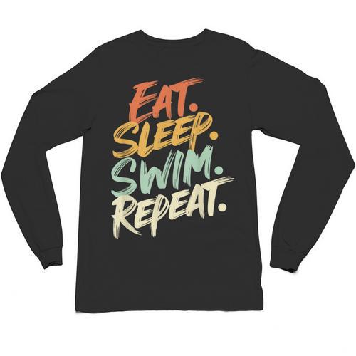 Swimmer Eat Sleep Swim Repeat I Swimming Unisex Long Sleeve T-Shirt - SwimGear Co