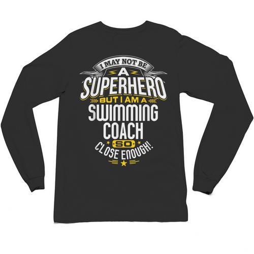 Swimming Coach TShirt Idea Superhero Swimming Shirt Unisex Long Sleeve T-Shirt - SwimGear Co