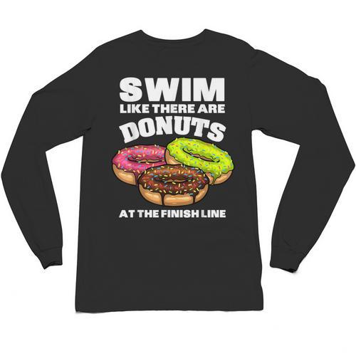 Swimming Donut Men Women Swimmer Sports Athlete Unisex Long Sleeve T-Shirt - SwimGear Co