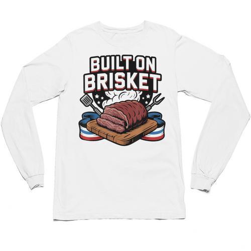 4th July BBQ Dad American Flag Brisket Smoke Unisex Long Sleeve T-Shirt - BBQ Dad Merch