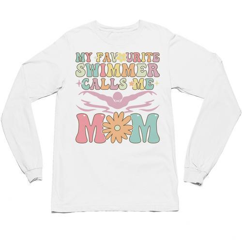 Favourite Swimmer Calls Me Mom Swimming Mom Female Swimmer Unisex Long Sleeve T-Shirt - SwimGear Co