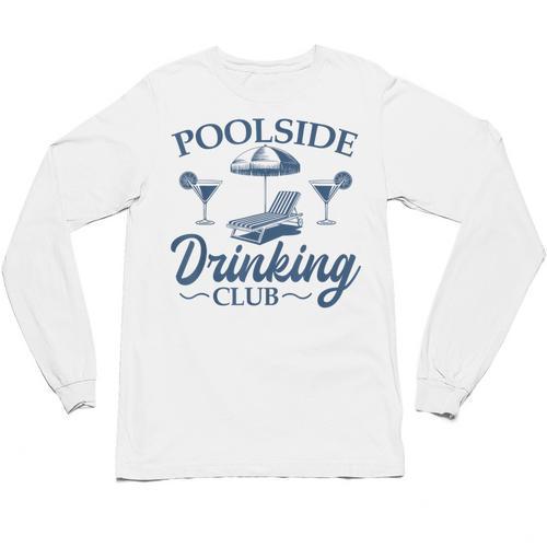Pool Adult Poolside Drinking Club Summer Swimming Pool Party Unisex Long Sleeve T-Shirt - SwimGear Co
