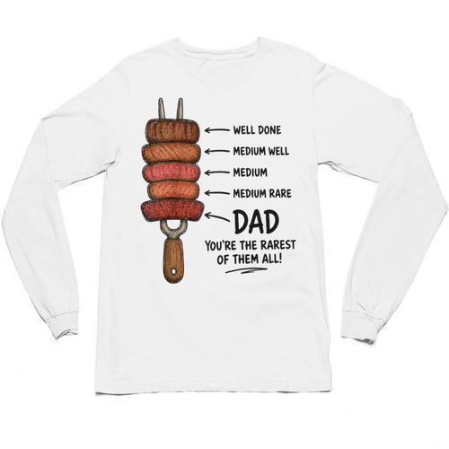 Steak BBQ Dad You'Re The Rarest Of Them All Fathers Day Raglan Baseball Tee Unisex Long Sleeve T-Shirt - BBQ Dad Merch
