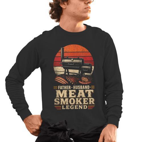BBQ Dad Father Husband Meat Smoker Legend Men's Long Sleeve T-Shirt - BBQ Dad Merch