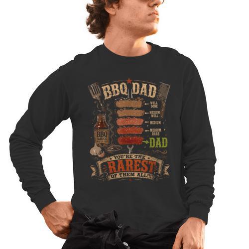 BBQ Shirt Steak BBQ Dad You'Re The Rarest Of Them All Men's Long Sleeve T-Shirt - BBQ Dad Merch
