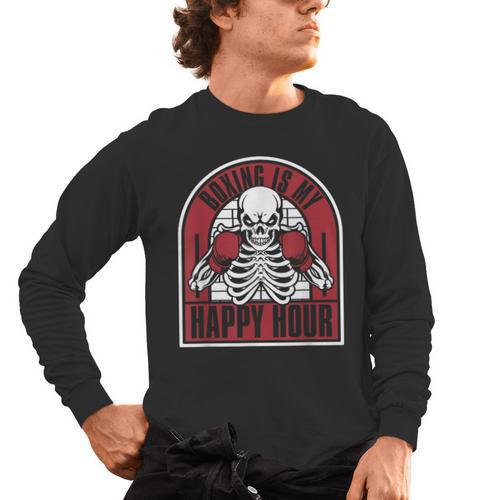 Boxing Is My Happy Hour Muay Thai Kickboxer Fan Boxing Men's Long Sleeve T-Shirt - Nak Muay Co.