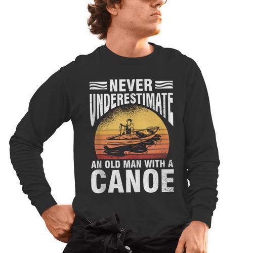 Canoe Old Man Sleeveless Men's Long Sleeve T-Shirt - Paddle Life