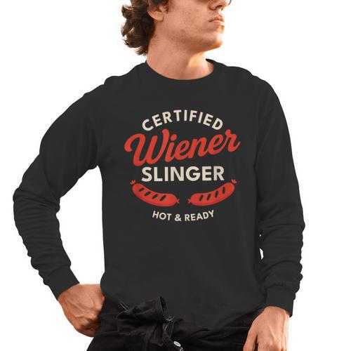 Certified Wiener Slinger BBQ Dad 4th Of July Men's Long Sleeve T-Shirt - BBQ Dad Merch