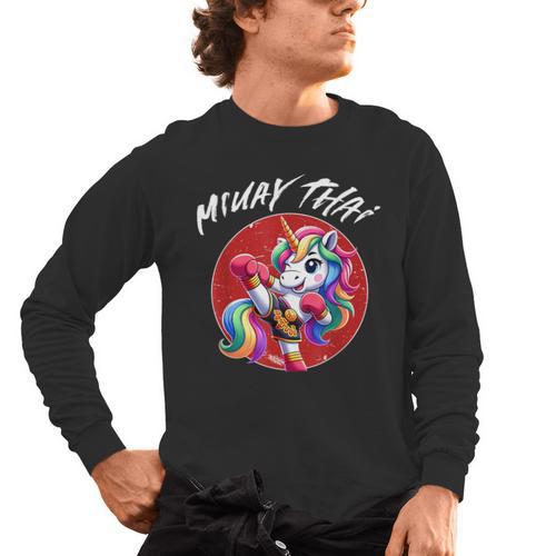 Cute Thai Boxing And Muay Thai Unicorn Men's Long Sleeve T-Shirt - Nak Muay Co.