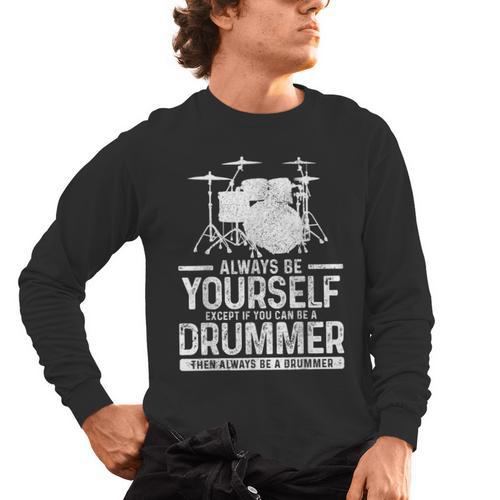 Drummer Drum Kit Saying Drummer Men's Long Sleeve T-Shirt - Downbeat Supply