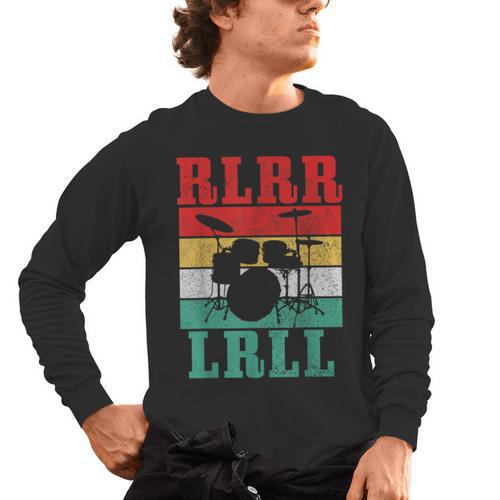 Drummer RLRR LRLL Vintage Drum Kit Men's Long Sleeve T-Shirt - Downbeat Supply