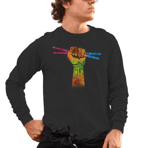 Faust Drumsticks Drummer Drummer Drum Kit Men's Long Sleeve T-Shirt - Downbeat Supply