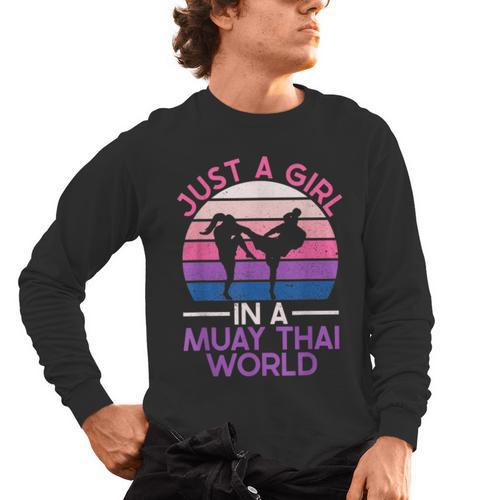 Just A Girl In A Muay Thai World Muay Thai Boxing Men's Long Sleeve T-Shirt - Nak Muay Co.