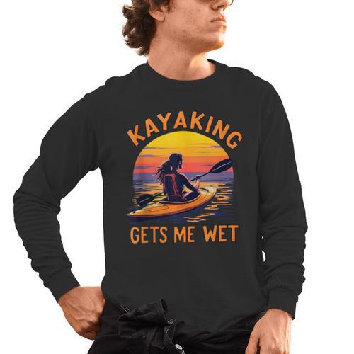 Kayaking Gets Me Wet Kayak Paddling Canoe Adult Joke Sleeveless Men's Long Sleeve T-Shirt - Paddle Life