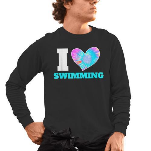 I Love Swimming Swimmer Swim Men's Long Sleeve T-Shirt - SwimGear Co