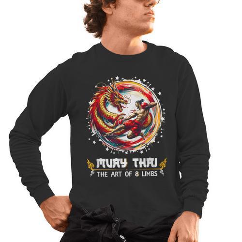 MMA Thai Boxing Art Of Eight Limbs Combat Muay Thai Men's Long Sleeve T-Shirt - Nak Muay Co.
