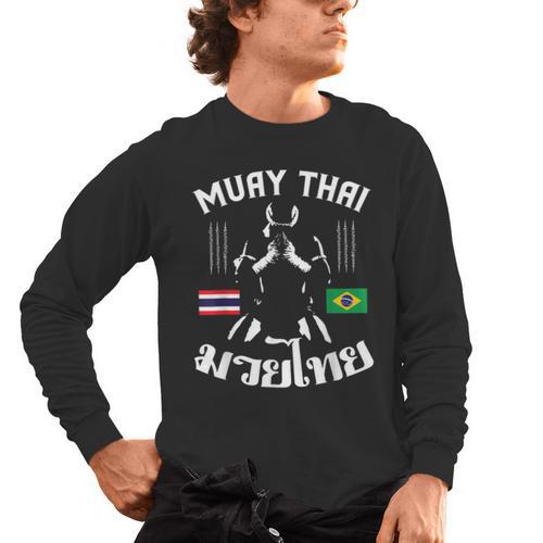 Muay Thai Brazil Brazilian Martial Arts Thai Men's Long Sleeve T-Shirt - Nak Muay Co.