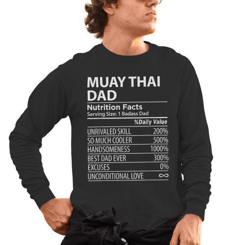 Muay Thai Dad Nutrition Facts Muay Thai Dad Men's Long Sleeve T-Shirt - Nak Muay Co.