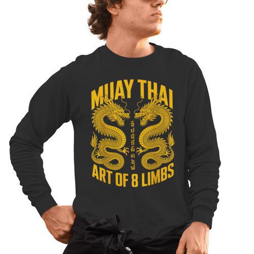 Muay Thai Dragons Thai Boxing Fighter Men's Long Sleeve T-Shirt - Nak Muay Co.