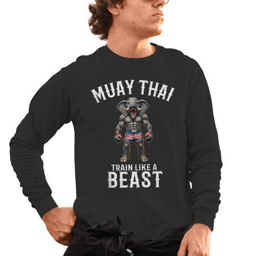 Muay Thai Elephant Kickboxing And Elephant Thai Men's Long Sleeve T-Shirt - Nak Muay Co.
