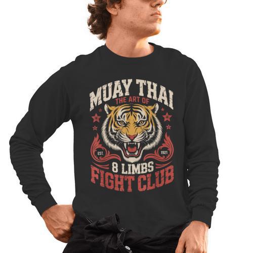 Muay Thai Fighter Tiger 8 Limbs Thai Boxing Men's Long Sleeve T-Shirt - Nak Muay Co.