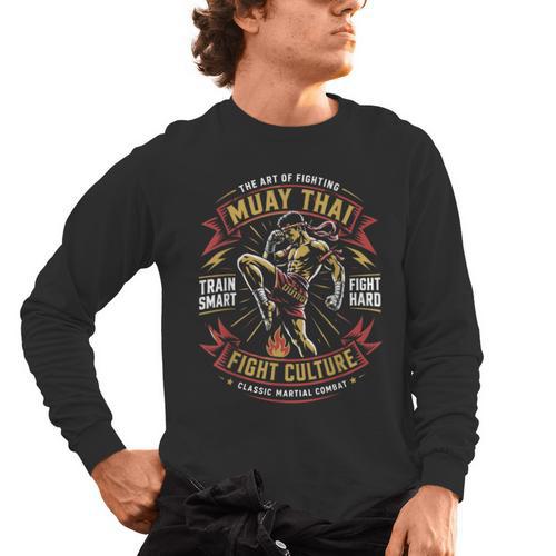 Muay Thai Fighter Training Thai Boxing Coach Men's Long Sleeve T-Shirt - Nak Muay Co.