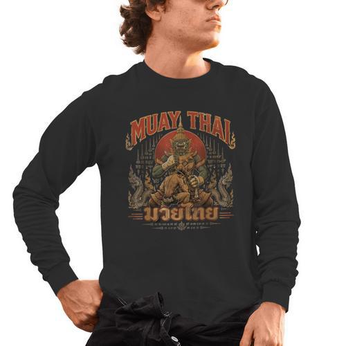 Muay Thai Life Vintage Thai Boxing Nak Muay Thai Giant Men's Long Sleeve T-Shirt - Nak Muay Co.