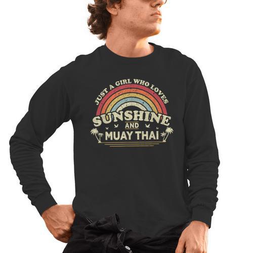 Muay Thai Shirt A Girl Who Loves Sunshine And Muay Thai Men's Long Sleeve T-Shirt - Nak Muay Co.