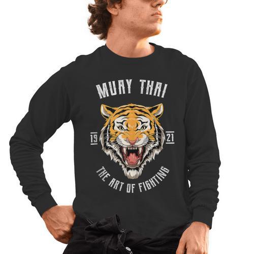 Muay Thai Tiger Thai Boxing Men's Long Sleeve T-Shirt - Nak Muay Co.