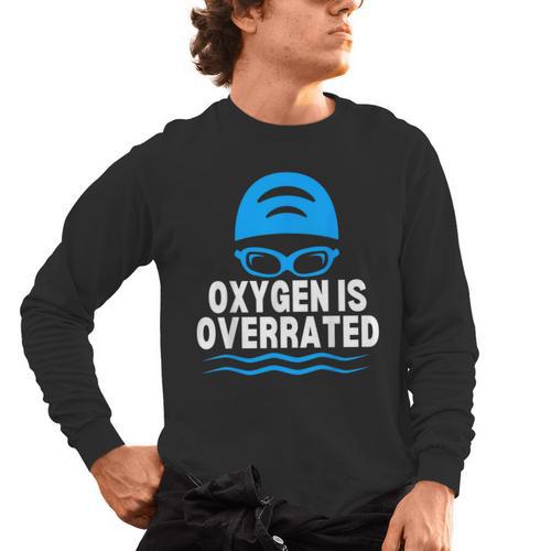 Oxygen Is Overrated Swimming Swim Men's Long Sleeve T-Shirt - SwimGear Co