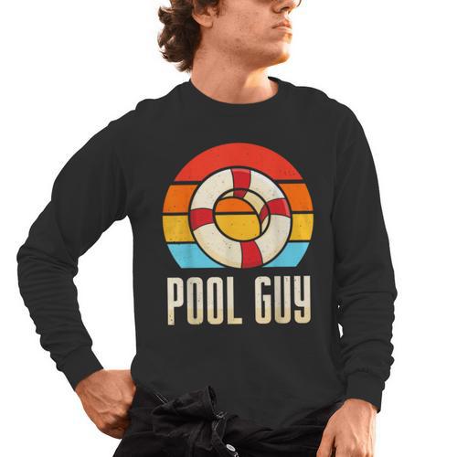 Pool Guy Swimming Attendant Attendants Rescuer Men's Long Sleeve T-Shirt - SwimGear Co