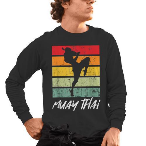Retro Muay Thai Vintage MMA Martial Arts Thailand Boxing Men's Long Sleeve T-Shirt - Nak Muay Co.