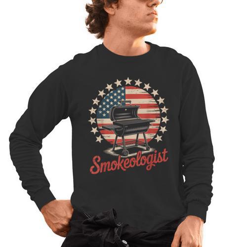 Smokeologist Grilling BBQ Dad Men's Long Sleeve T-Shirt - BBQ Dad Merch