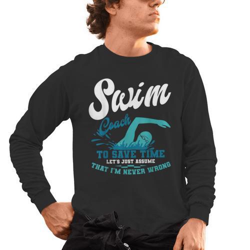Swim Coach Swimming Lesson Sport Professional Instructor Men's Long Sleeve T-Shirt - SwimGear Co