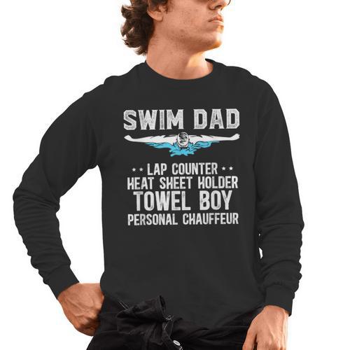 Swim Dad Definition Swimming Dad Of A Swimmer Dad Men's Long Sleeve T-Shirt - SwimGear Co