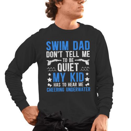 Swim Dad Swimming Dad Of A Swimmer Dad Swim Father Men's Long Sleeve T-Shirt - SwimGear Co