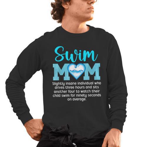 Swim Mom Definition Swim Mama Swimming Mom Of A Swimmer Mom Men's Long Sleeve T-Shirt - SwimGear Co