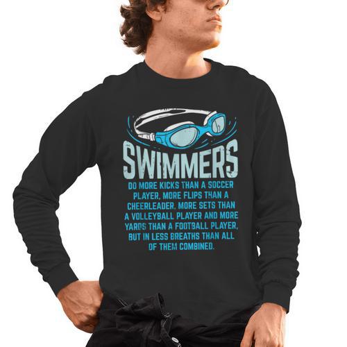 Swimmers Do More Kicks I For Swimming Lovers Men's Long Sleeve T-Shirt - SwimGear Co