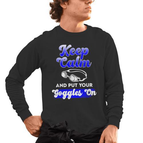 Swimming Goggles Saying Swim Team Gear Men's Long Sleeve T-Shirt - SwimGear Co