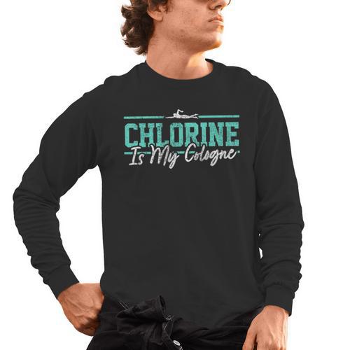 Swimming Humor Swimmer Chlorine Joke Swim Men's Long Sleeve T-Shirt - SwimGear Co