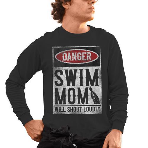 Swimming Swimmer DANGER Swim Mom Men's Long Sleeve T-Shirt - SwimGear Co