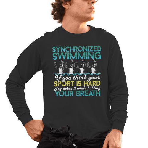Synchronized Swimming Shirt Synchro Swimmer Artistic Men's Long Sleeve T-Shirt - SwimGear Co