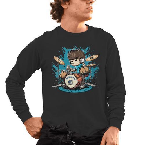 Women's Drum Set Drumming Drummers Drum Kits Music Men's Long Sleeve T-Shirt - Downbeat Supply