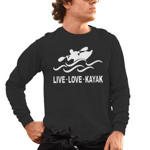 Women's Kayaking Live Love Kayak Kayaker Canoe Boat Paddling Lover Men's Long Sleeve T-Shirt - Paddle Life