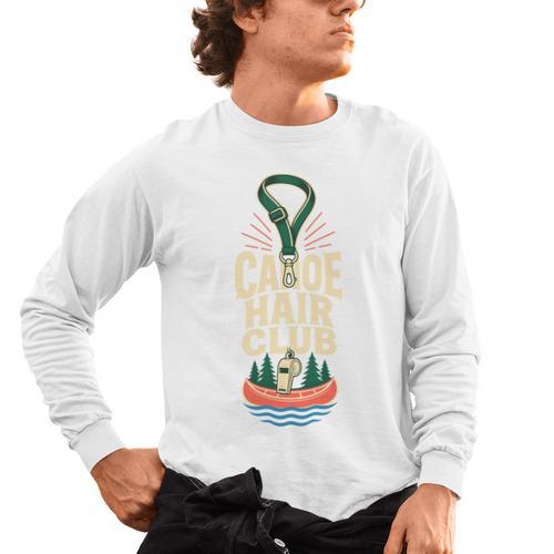 Canoe Hair Club Paddling Retro Comfort Colors Crop Top Men's Long Sleeve T-Shirt - Paddle Life