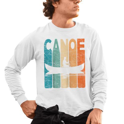 Canoe Vintage Canoeing Retro Canoe Paddling Raglan Baseball Tee Men's Long Sleeve T-Shirt - Paddle Life